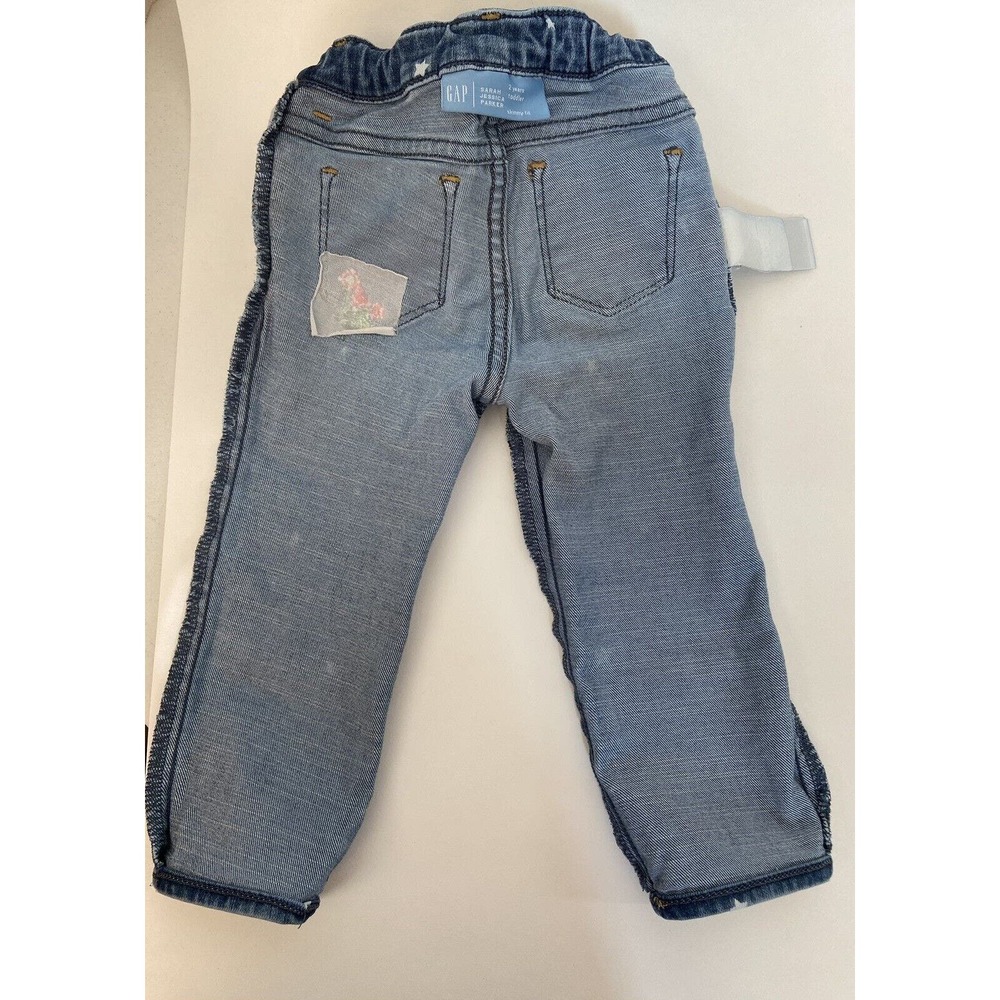 Baby Gap Girls 2T Jeans Stars Planets Flowers Embroidered Sarah Jessica Parker - Picture 9 of 9